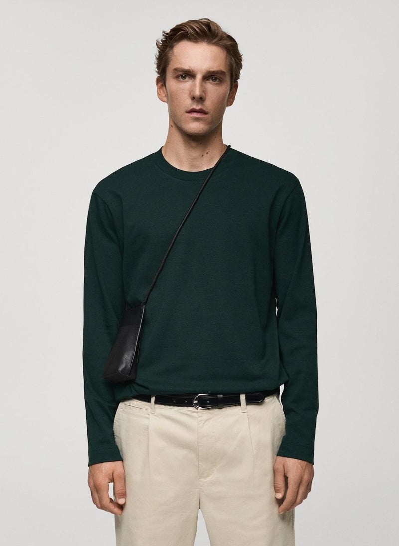 Mango Man Crew Neck Long Sleeve T-Shirt  - Image 1