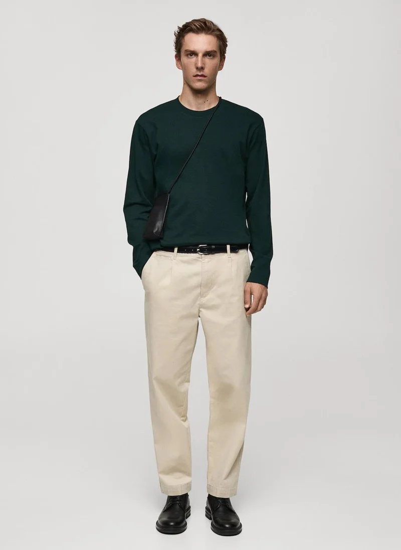 مانجو مان Crew Neck Long Sleeve T-Shirt