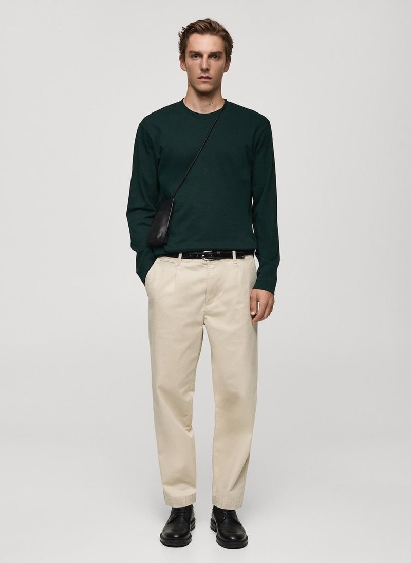 Mango Man Crew Neck Long Sleeve T-Shirt  - Image 5
