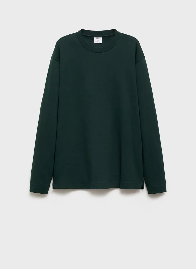 مانجو مان Crew Neck Long Sleeve T-Shirt