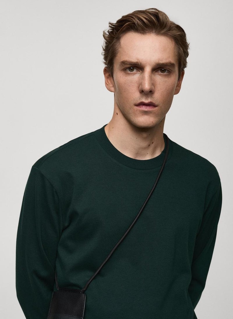 Mango Man Crew Neck Long Sleeve T-Shirt  - Image 4