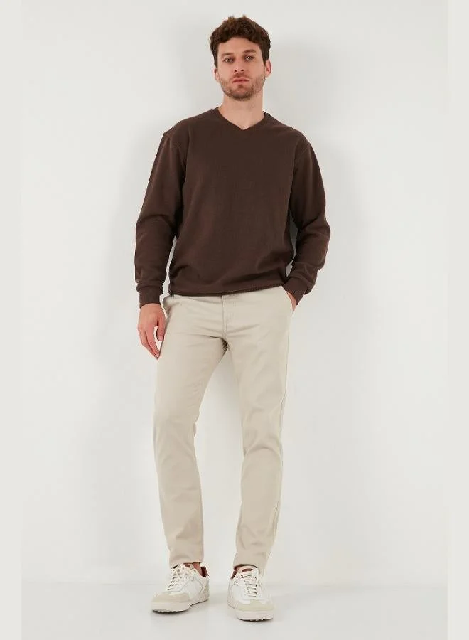 Buratti  Buratti Cotton Regular Fit V-Neck Sweater Men's SWEATER 456202 V for Men | Best Price UAE