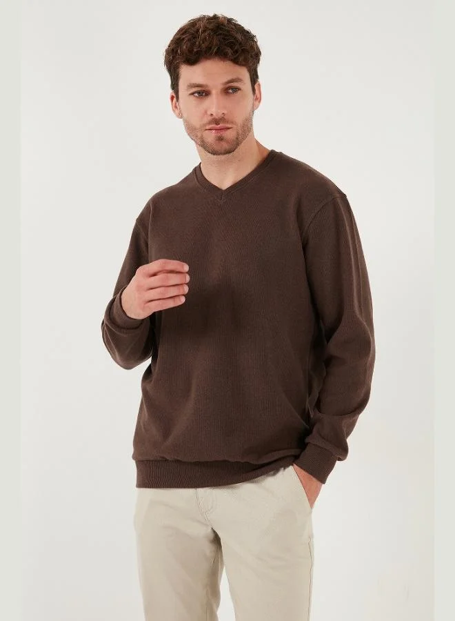 Buratti Cotton Regular Fit V-Neck Sweater Men's SWEATER 456202 V