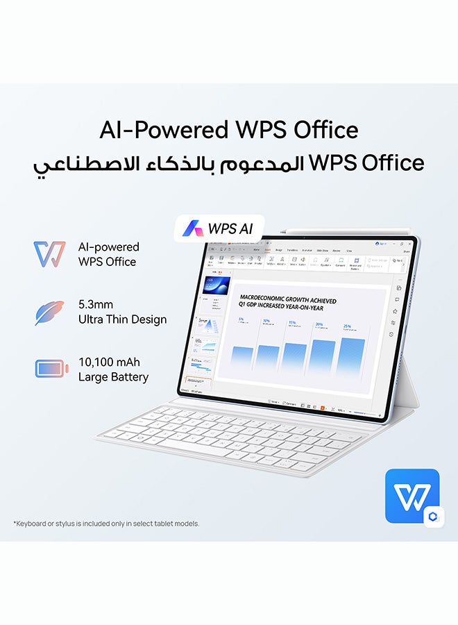 HUAWEI MatePad Air PaperMatte Edition Blue 12+8GB RAM + 256GB WiFi FREE M-PENCIL + Keyboard + Mouse + All-in-one Care - Middle East Version - Image 5