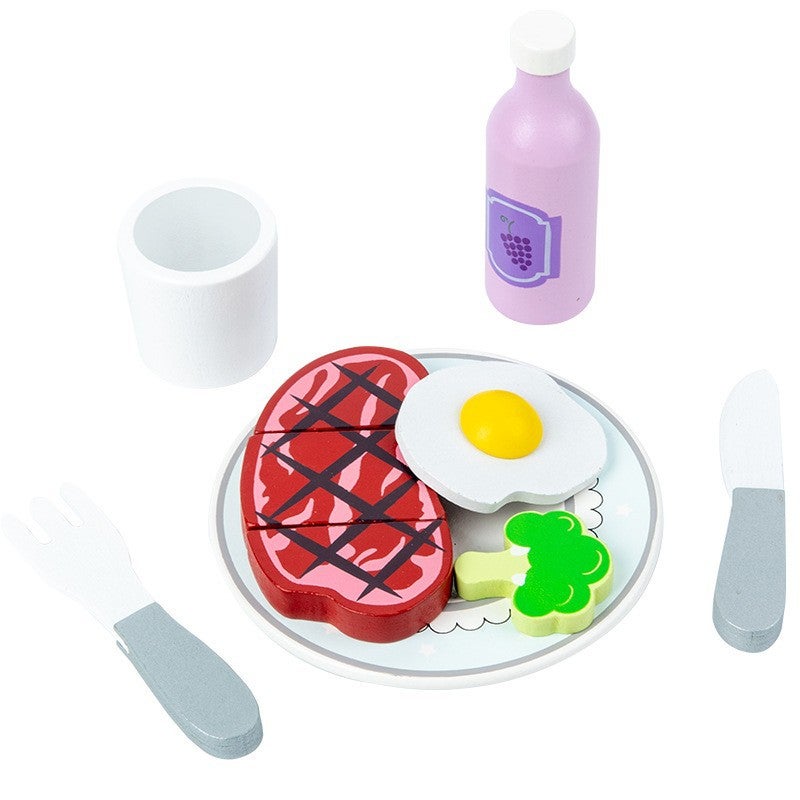 general OJR Wooden Box Food Set Simulation Kitchen Toy for Kids - Image 1