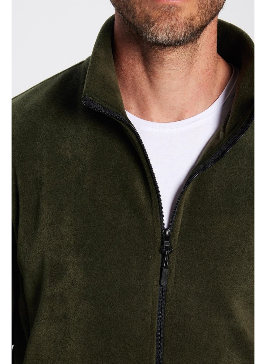 Standard Fit Full Zipper Non-Pilling Cold Proof Khaki Stand Collar Polar Sweatshirt - pzsku/ZC84E874DB2AF00D50E86Z/45/_/1734365700/bc7a9a9f-e661-48d5-b3d3-a43c4bf66c79