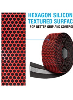 SYOSI Hex Bicycle Handlebar Tape - Road Bike Cycling Handle Bar Wrap Tape or Touring Cycling 2PCS per Set, Red  - Image 5
