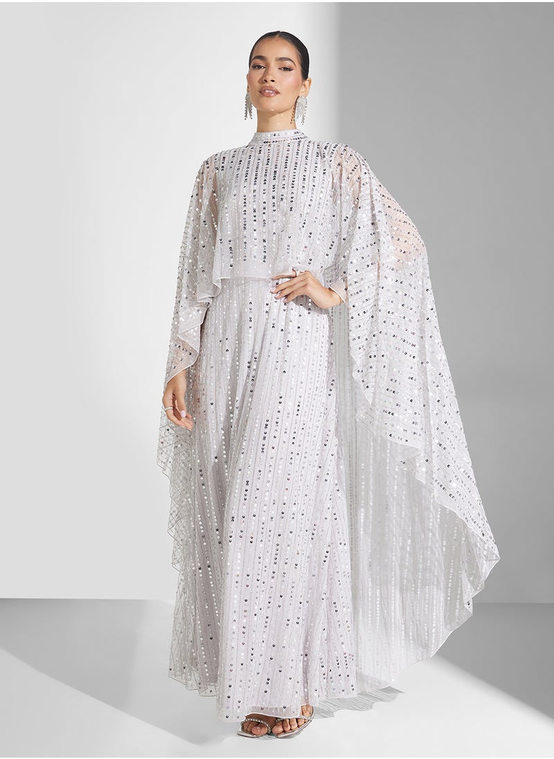 Amelia Rose Drape Sleeve Sequin Maxi Dress  - Image 4