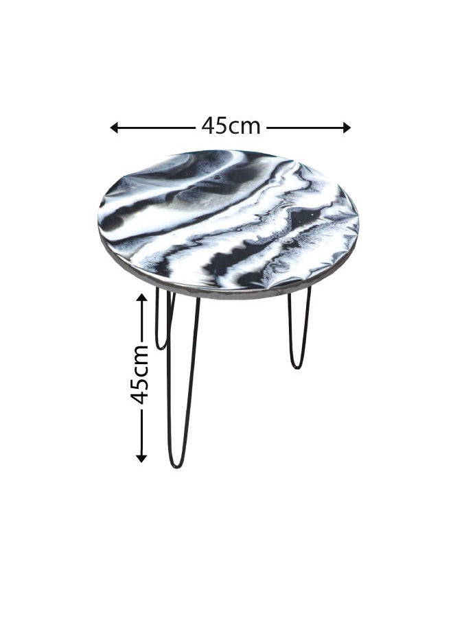 Graffiti Resin - Multi-Color Resin Top Handmade Wooden Serving Table - Image 1