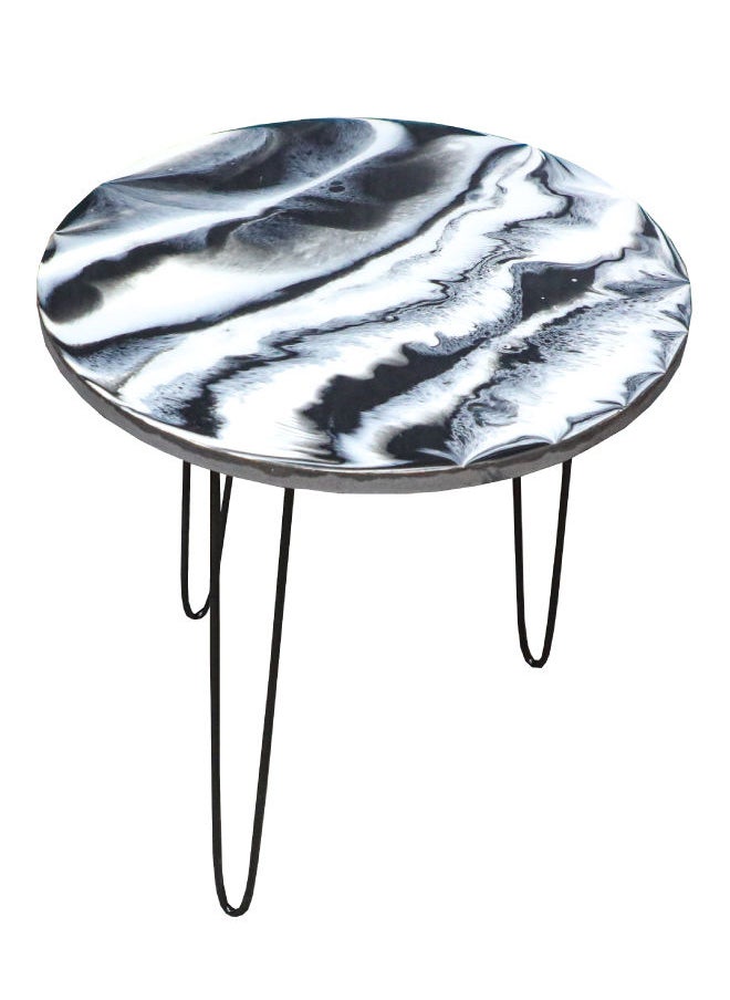 Graffiti Resin - Multi-Color Resin Top Handmade Wooden Serving Table - Image 1