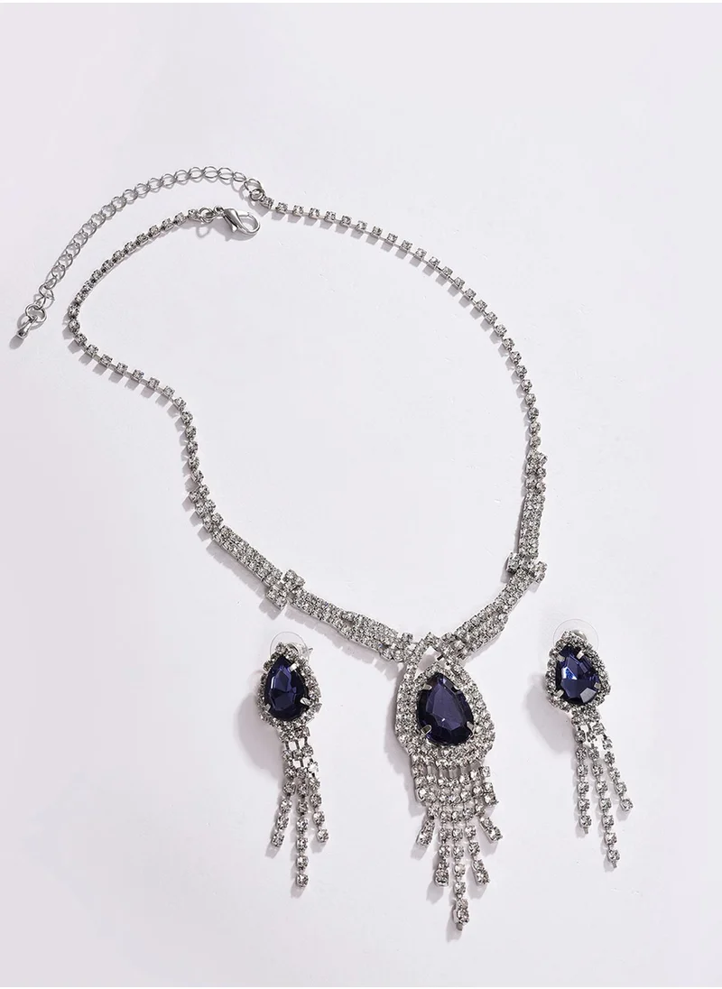 سوهي Blue Stone-Studded Jewellery Set