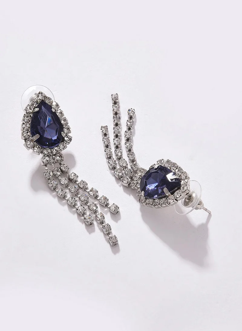 SOHI Blue Stone-Studded Artificial Jewellery Set