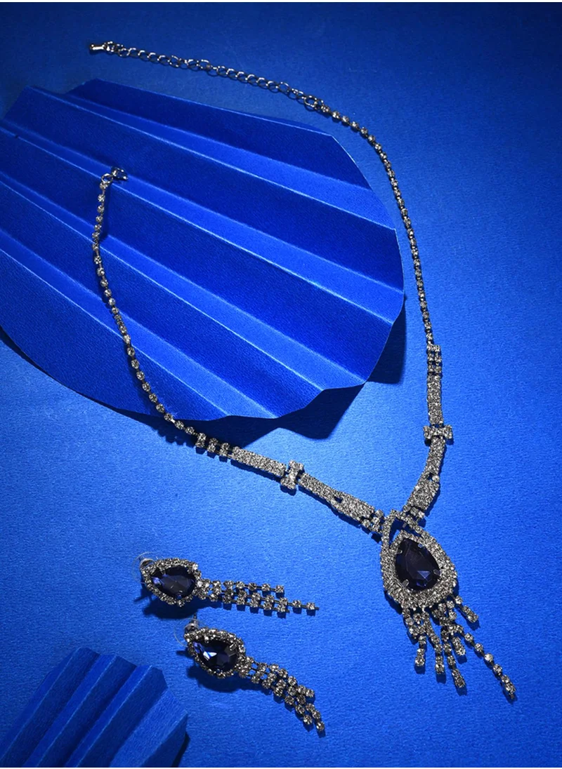 سوهي Blue Stone-Studded Jewellery Set