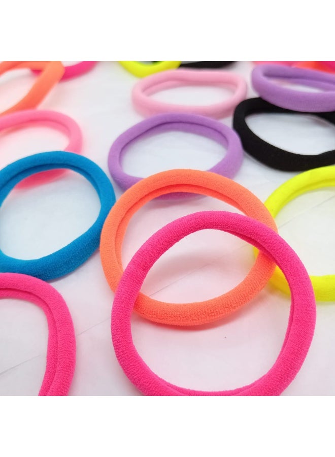 Akarm 50 Pcs Large & Thick Elastic Hair Bands Set - Assorted Bright Colors - Heavy Duty High Elasticity Hair Ties. - Image 3