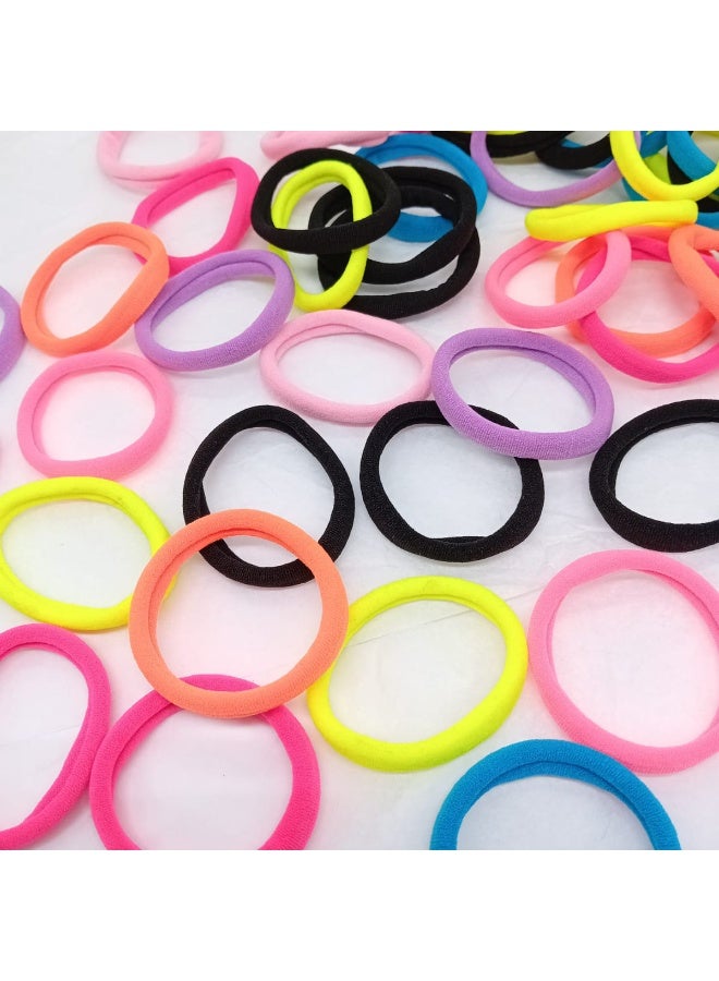 Akarm 50 Pcs Large & Thick Elastic Hair Bands Set - Assorted Bright Colors - Heavy Duty High Elasticity Hair Ties. - Image 2