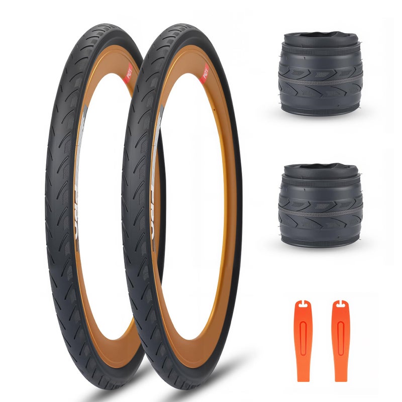 إطارات دراجة الأطفال BMX 20 بوصة من BALINGE 2PCS 20 x 1 3837451 إطارات دراجة قابلة للطي في المدينة 20 بوصة مضادة للانزلاق إطارات بديلة تناسب معظم دراجات الأطفال إطارات BMX 20 بوصة سوداء