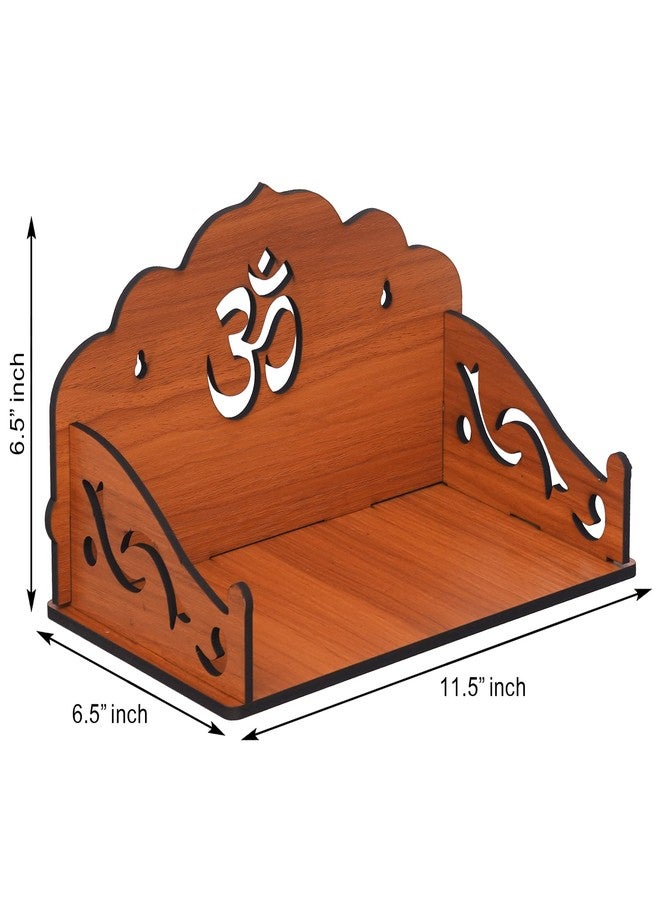Webelkart®️ Premium OM Wooden Temple Beautiful Plywood Mandir Pooja Room Home Decor Office/Home Temple (Brown) - Image 2