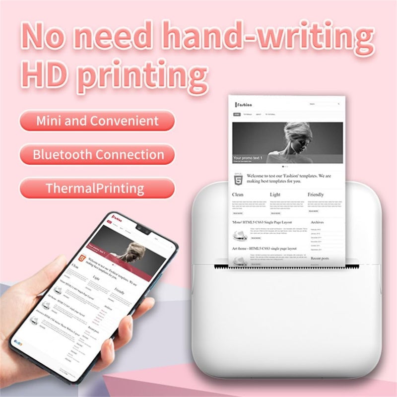 Luckam Portable Mini Printer, Bluetooth Pocket Thermal Printer with Printing Paper, Wireless Inkless Smart Printer for Photos, QR Codes, Receipts, Compatible with iOS and Android - Image 3