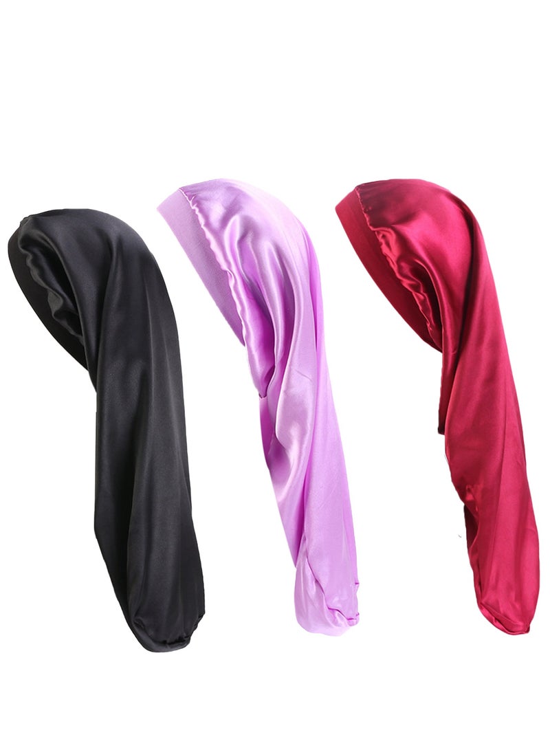 غطاء نوم النساء لشعر طويل، غطاء نوم ليلي طويل، مجموعة من 3. - Image 1
