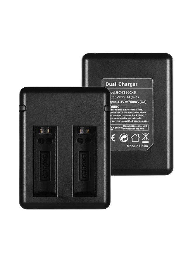 نيبمينينت شاحن بطاريات كاميرا محمول مزود بفتحتين مع كابل USB أسود - Image 2