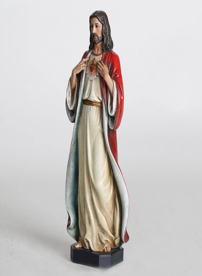BC BUILDCLASSIC BC Catholic Sacred Heart of Jesus Statue, 10" H Jesus Christ Figure, Religious Catholic Gifts, Inspirational Indoor Home Decor, Hand Painted by Buildclassic - Image 3