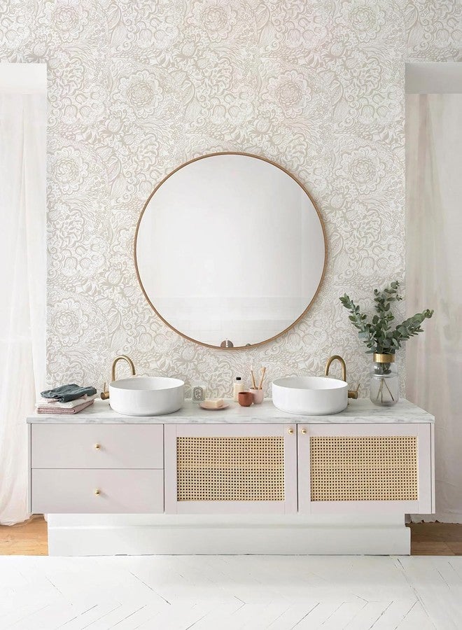Micpolo Peel and Stick Wallpaper Boho Grey Wallpaper Grey and White Floral Wallpaper for Bedroom Bathroom Removable Self-adhsive Contact Paper for Cabinets Nursery Wallpaper Shelf Liner 17.3" x 118" - Image 4