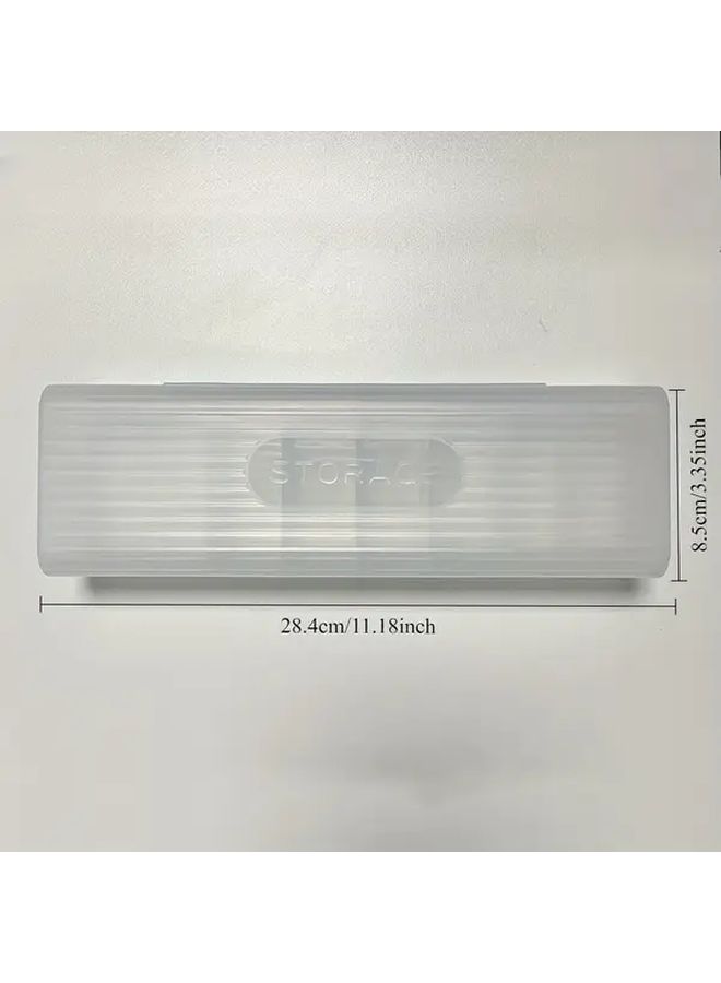 White Transparent ABS Cable Storage Box Organizer With Multiple Compartments For Desk - Image 2