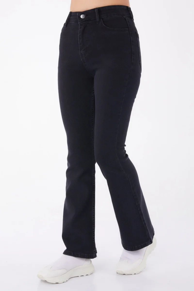 Tofisa Plain Mid Women's Anthracite Flared Jeans - 25960