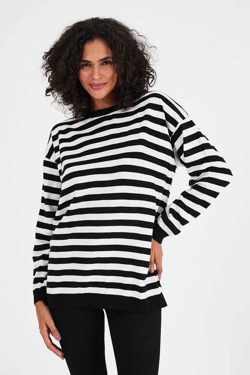الكسندر جاردي Striped Loose Knit Sweater (A91823-S)