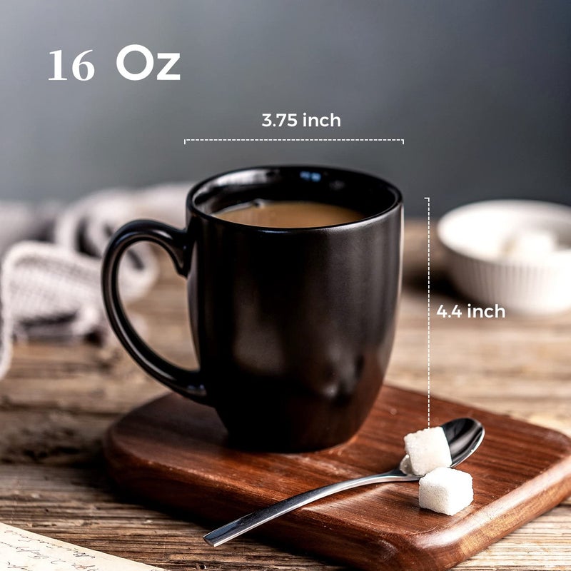 AmorArc 16oz Coffee Mugs Set of 6, Large Ceramic Coffee Mugs for Man, Woman, Dad, Mom, Modern Coffee Mugs Set with handle for Tea/Latte/Cappuccino/Milk/Cocoa. Dishwasher&Microwave Safe, Multi - Image 2