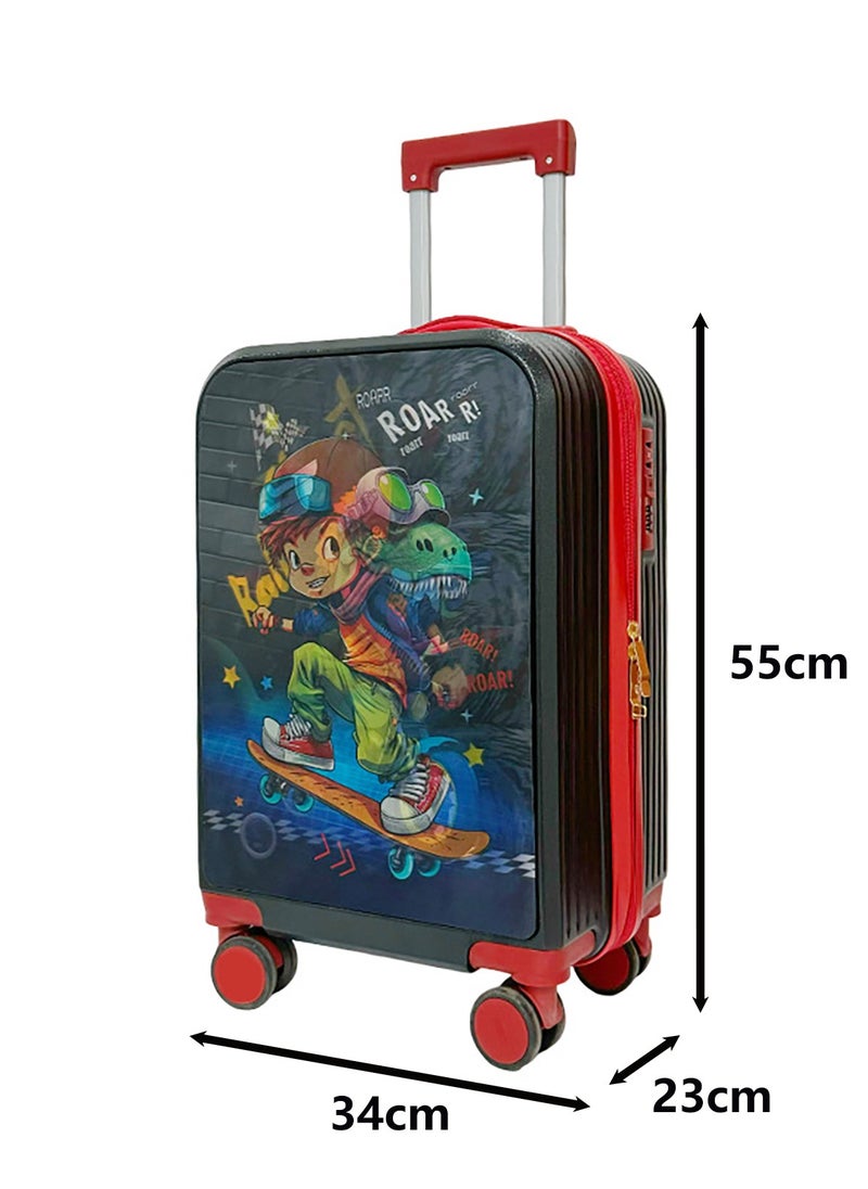 Generic 20" Kids Luggage Rolling Suitcase with 3D Multiple View Design, Cute Cartoon Character Pattern Travel Trolley Case for Girls Boys Children  - Image 5