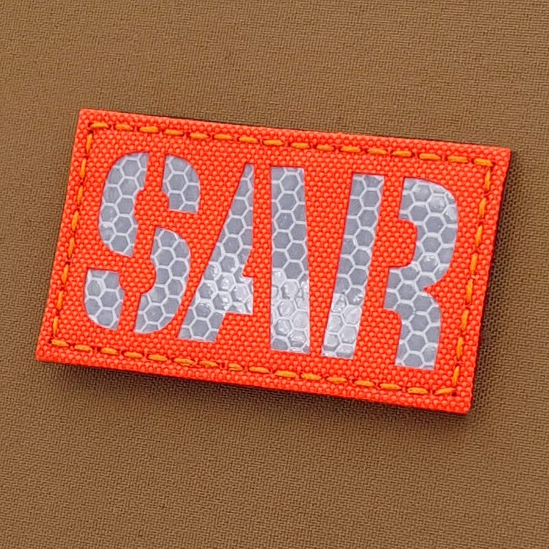 Tactical Freaky IR SAR 2x3.5 Search and Rescue Combat Tactical Morale Fastener Patch (Blaze Orange Solas Reflective) - Image 1
