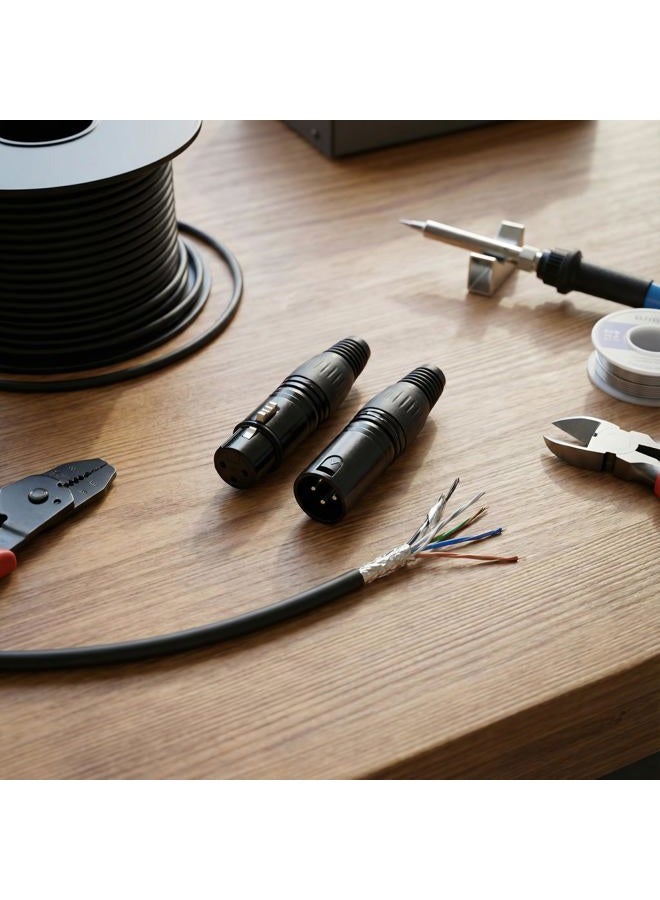 Gchee 10 Pairs DMX XLR 3 Pin Male/Female Audio Mic Snake Plug Audio Microphone Cable Connector, Black Housing - Image 5