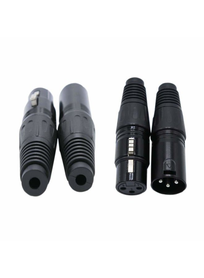 Gchee 10 Pairs DMX XLR 3 Pin Male/Female Audio Mic Snake Plug Audio Microphone Cable Connector, Black Housing - Image 2