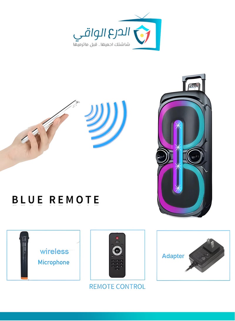 AL DARRA  AL WAQI - Portable Speaker with Wireless Microphone and Remote Control SG-G2030 - 45000W PMPO Bluetooth Multimedia Sound System, 10000mAh Battery, Hi Bass Speaker, LED DJ Party Lights, FM/USB/TF/BT/TWS Support - Image 1