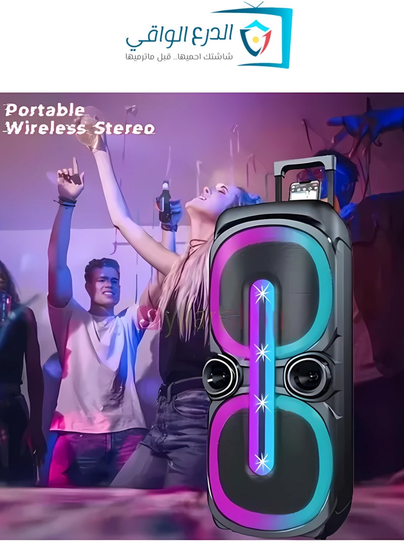 AL DARRA  AL WAQI - Portable Speaker with Wireless Microphone and Remote Control SG-G2030 - 45000W PMPO Bluetooth Multimedia Sound System, 10000mAh Battery, Hi Bass Speaker, LED DJ Party Lights, FM/USB/TF/BT/TWS Support - Image 1