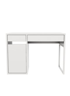 RIGID Wooden Workstation Desk with Two Drawers & File Cabinet White 75x105x50cm  - Image 3