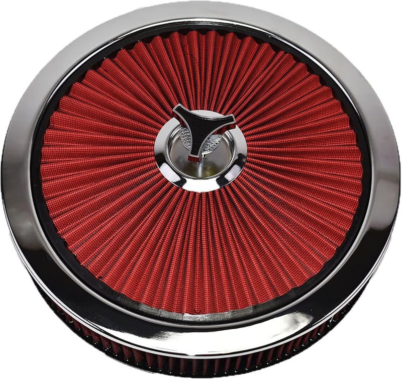 A-Team Performance High Flow Replacement Air Cleaner Assembly with Flow-Thru Lid - 14"x3" Red - Image 1