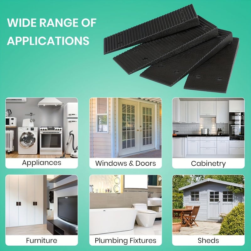 40PCS Black Composite Shim and Leveling Wedge Set for Furniture Appliances DIY - Image 3