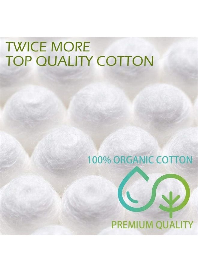 eyxformula Bamboo Cotton Swabs 400 Count - Vegan Cotton Buds - Natural Wooden Ear Sticks With Double Tipped - Organic Cotton Swabs For Ear Wax Removal  - Image 3