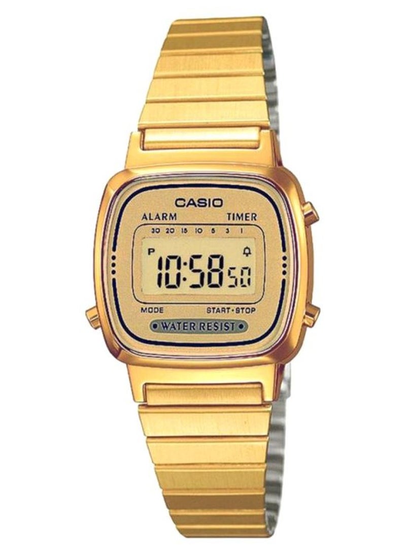 CASIO Women Youth Digital Watch LA670WGA-9D- LA670WGA-9D - 30 mm - Gold - Image 1