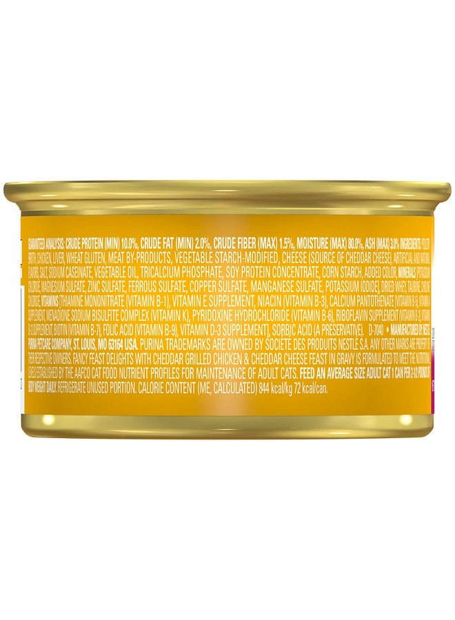 PURINA Fancy Feast Delights Canned Wet Cat Food, Grilled Chicken & Cheddar Cheese Feast in Gravy, Gourmet Cat Food for Adult Cats, 3-Ounce Cans (Pack of 12) - Image 3