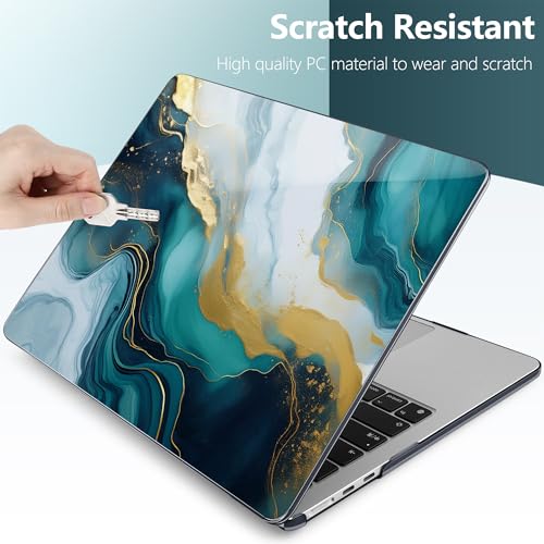 TWOLSKOO for MacBook Air 15 inch Case 2025 2024 2023 Release M4 A3241 M3 A3114 M2 A2941, Plastic Hard Shell & Screen Protector & Keyboard Cover & Type C Adapter, Graphite Marble - Image 4