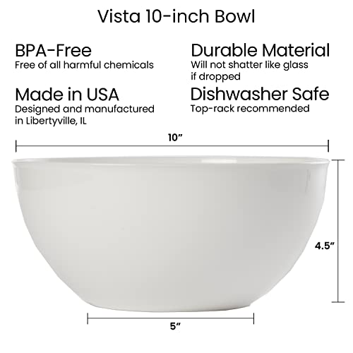 US Acrylic Vista White Plastic Salad and Serving 10-inch Bowls | set of 3 | Reusable, BPA-free, Made in the USA | 135 oz. capacity - Image 5