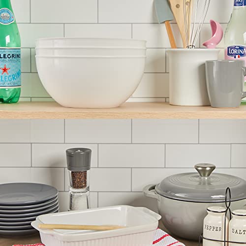 US Acrylic Vista White Plastic Salad and Serving 10-inch Bowls | set of 3 | Reusable, BPA-free, Made in the USA | 135 oz. capacity - Image 4