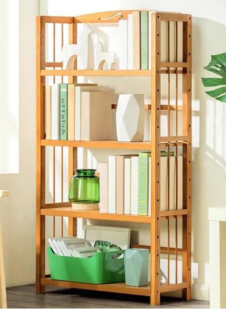 طعم المنزل رف كتب خشبي حديث على الأرض، أرفف تخزين، حامل عرض نباتي للمنزل والمكتب وغرفة المعيشة وغرفة النوم - Image 1