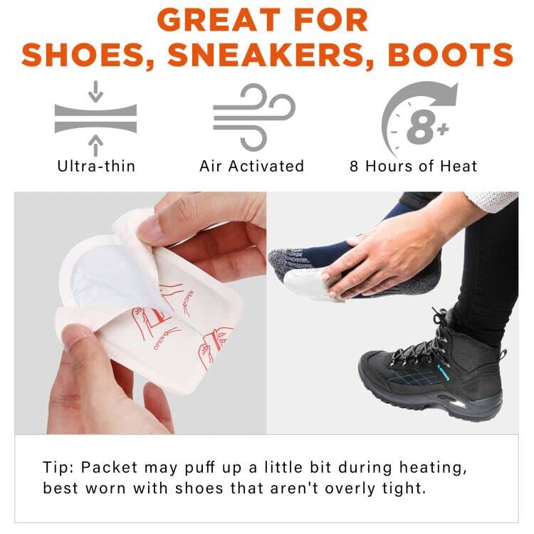 MEDLOT Toe Warmers - Long Lasting, Safe Natural Odorless, Air Activated Adhesive Foot Warmers - Up to 8 Hours of Heat - 22 Pair, White - Image 5