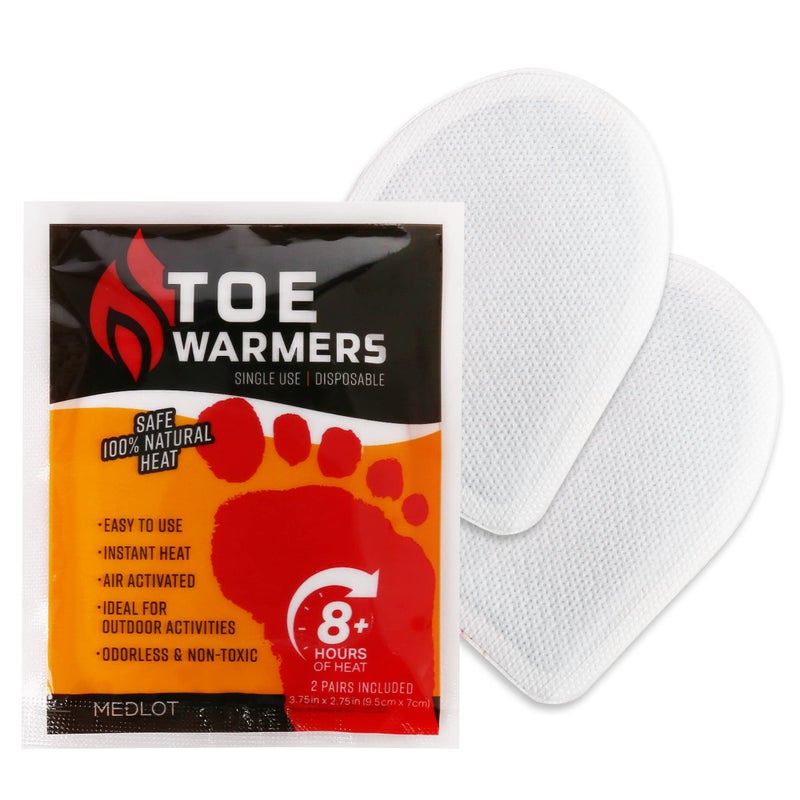 MEDLOT Toe Warmers - Long Lasting, Safe Natural Odorless, Air Activated Adhesive Foot Warmers - Up to 8 Hours of Heat - 22 Pair, White - Image 2