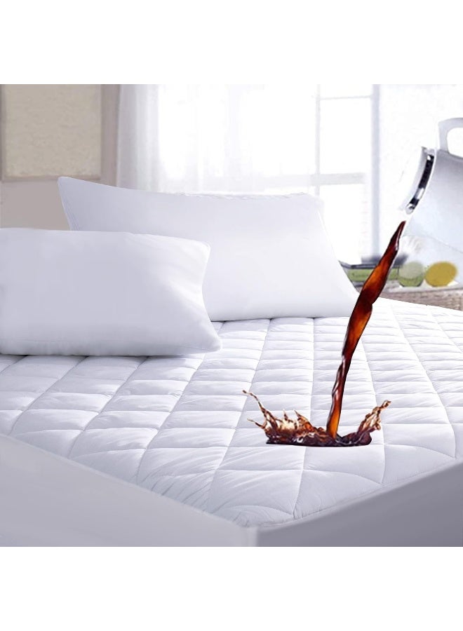 Ruili Cal King Size Quilted Fitted Mattress Pad, Waterproof Breathable Soft Mattress Protector, Deep Pocket Fitted Style Bed Cover, Vinyl-Free - Image 3