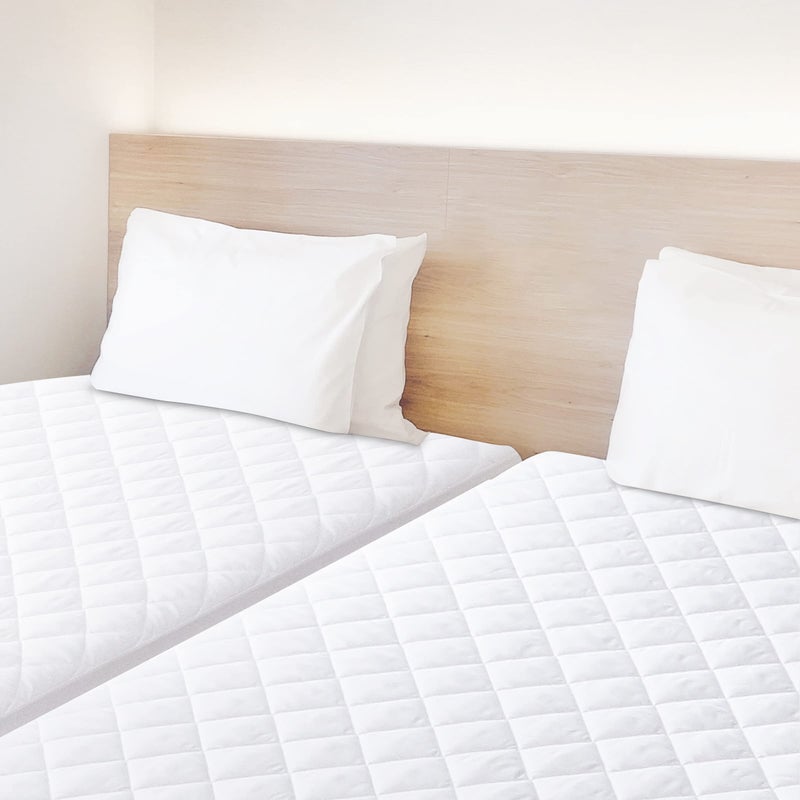 Ruili Cal King Size Quilted Fitted Mattress Pad, Waterproof Breathable Soft Mattress Protector, Deep Pocket Fitted Style Bed Cover, Vinyl-Free - Image 1